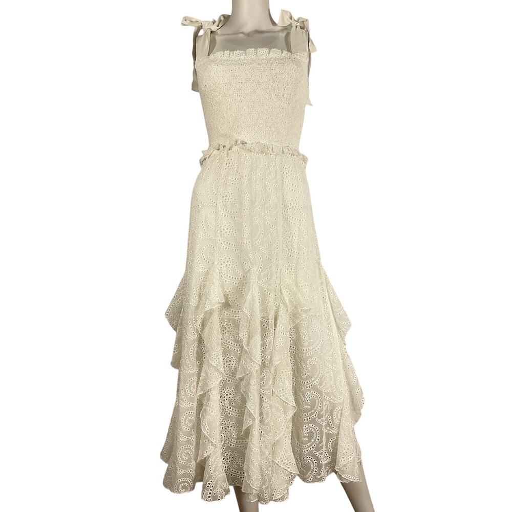 Olivia Eyelet White Jocelyn Dress Size 0 - Picture 2 of 4